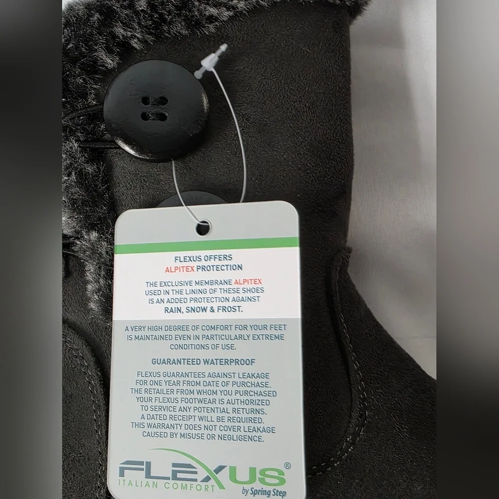 Flexus By Spring Step Istra Waterproof Dark Gray Winter Boots Womens Size 6